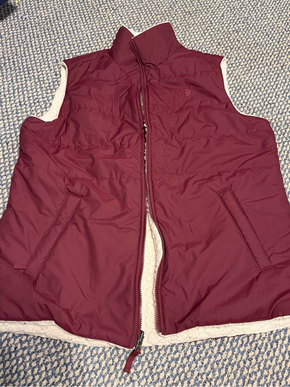 The North Face Women's Reversible Burgundy Puffer Vest
